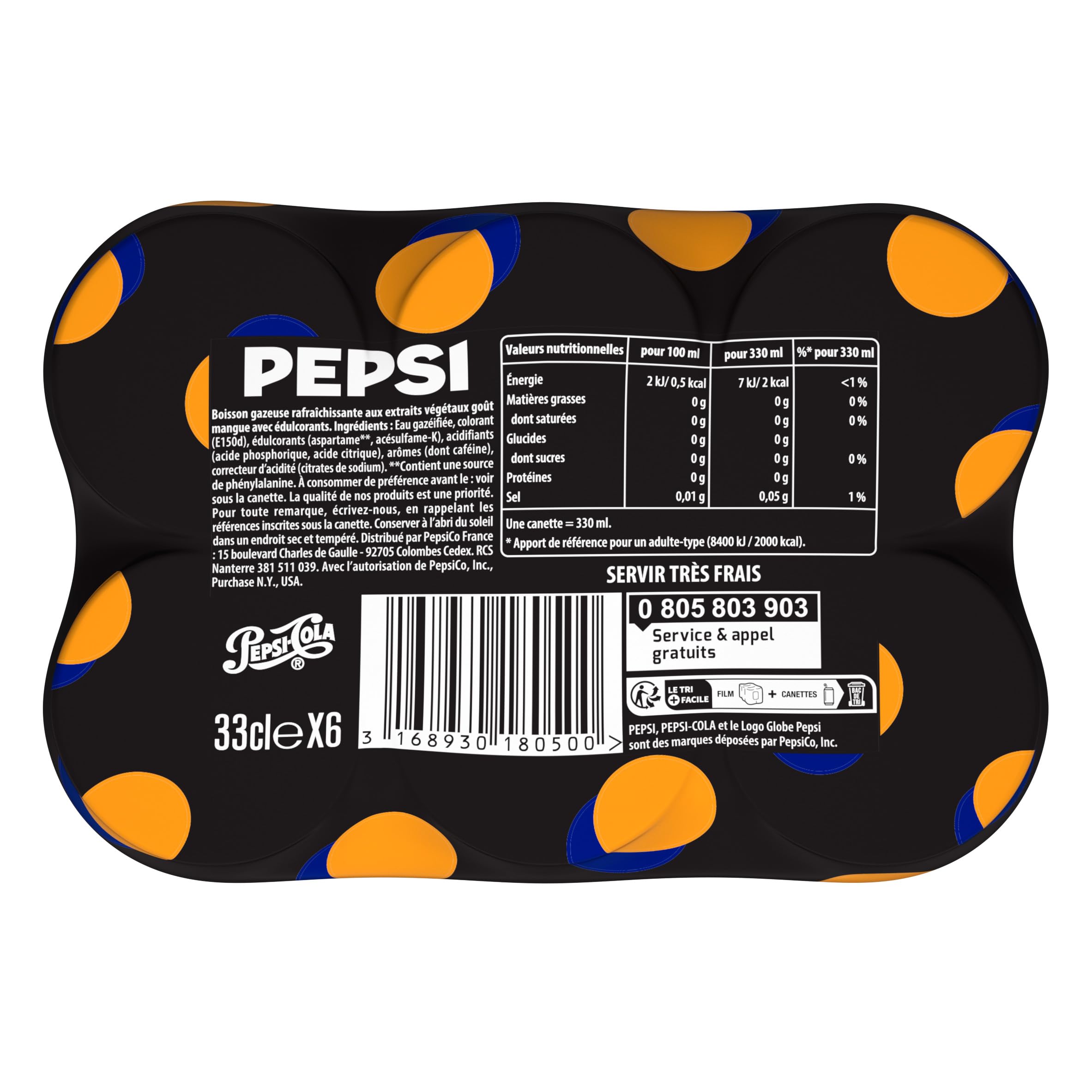 pepsi-z-ro-mango-soda-cola-mangue-33cl-lot-de-24 image 2