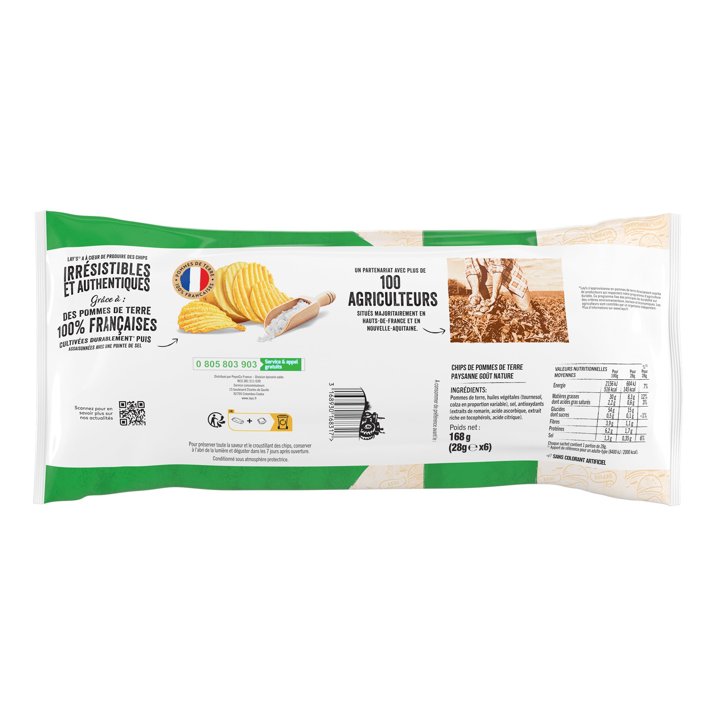 lay-s-paysanne-chips-ondul-es-nature-6x28g image 4