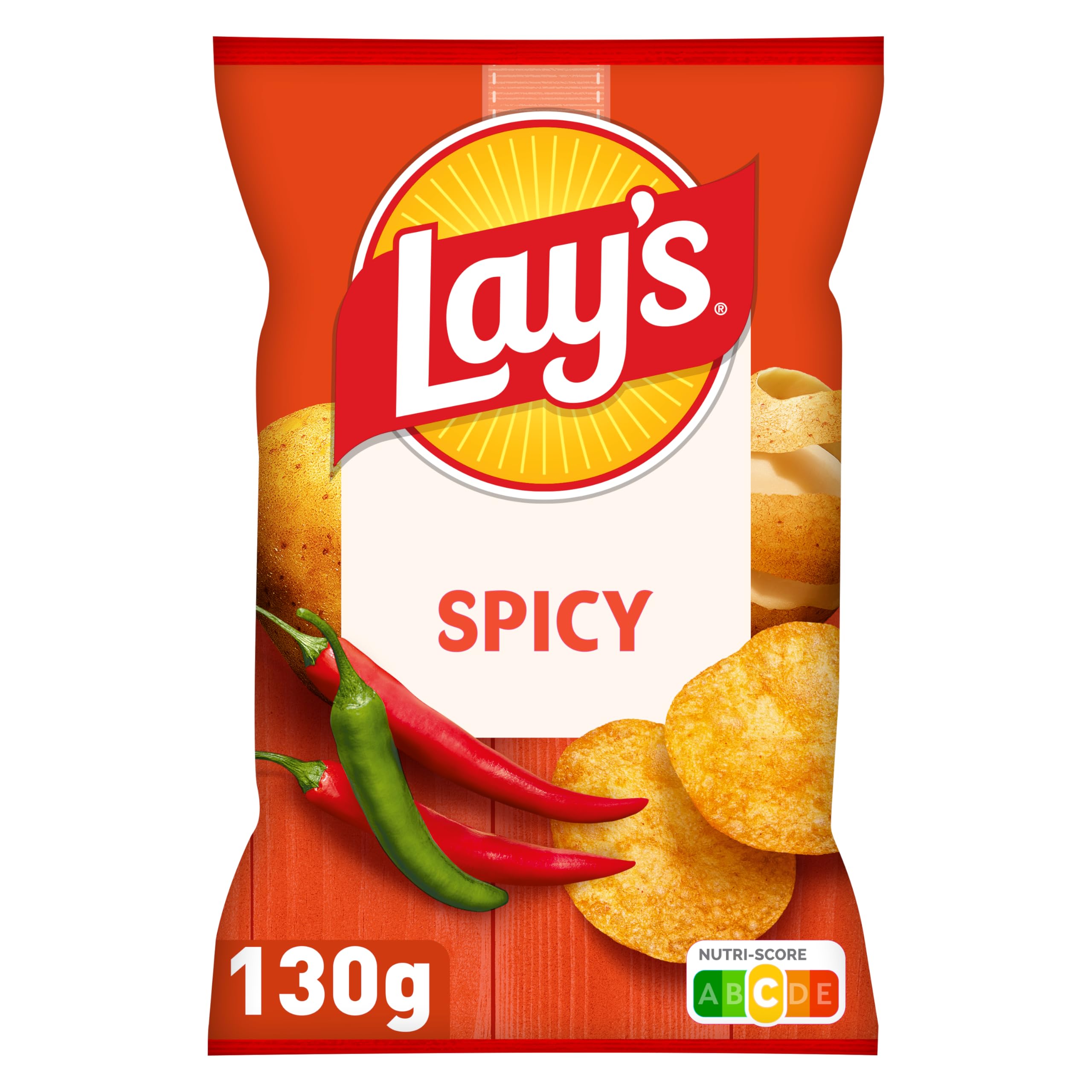 lay-s-classique-chips-spicy-130g-sachet-intense image 1