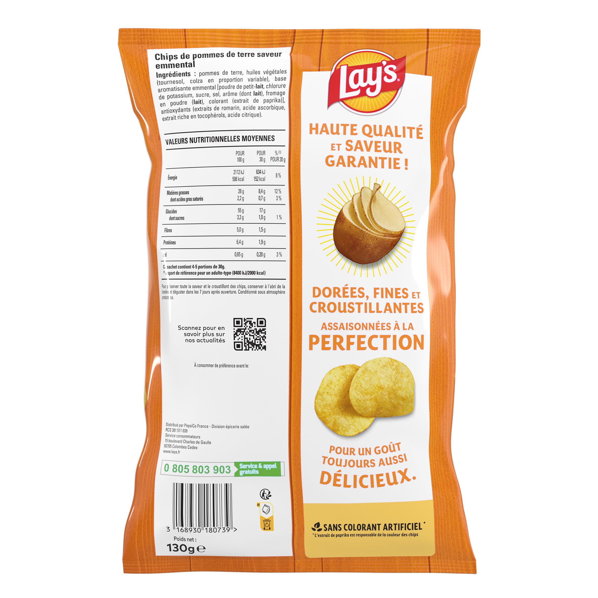 lay-s-classique-chips-saveur-emmental-130g-lot-de-10 image 2