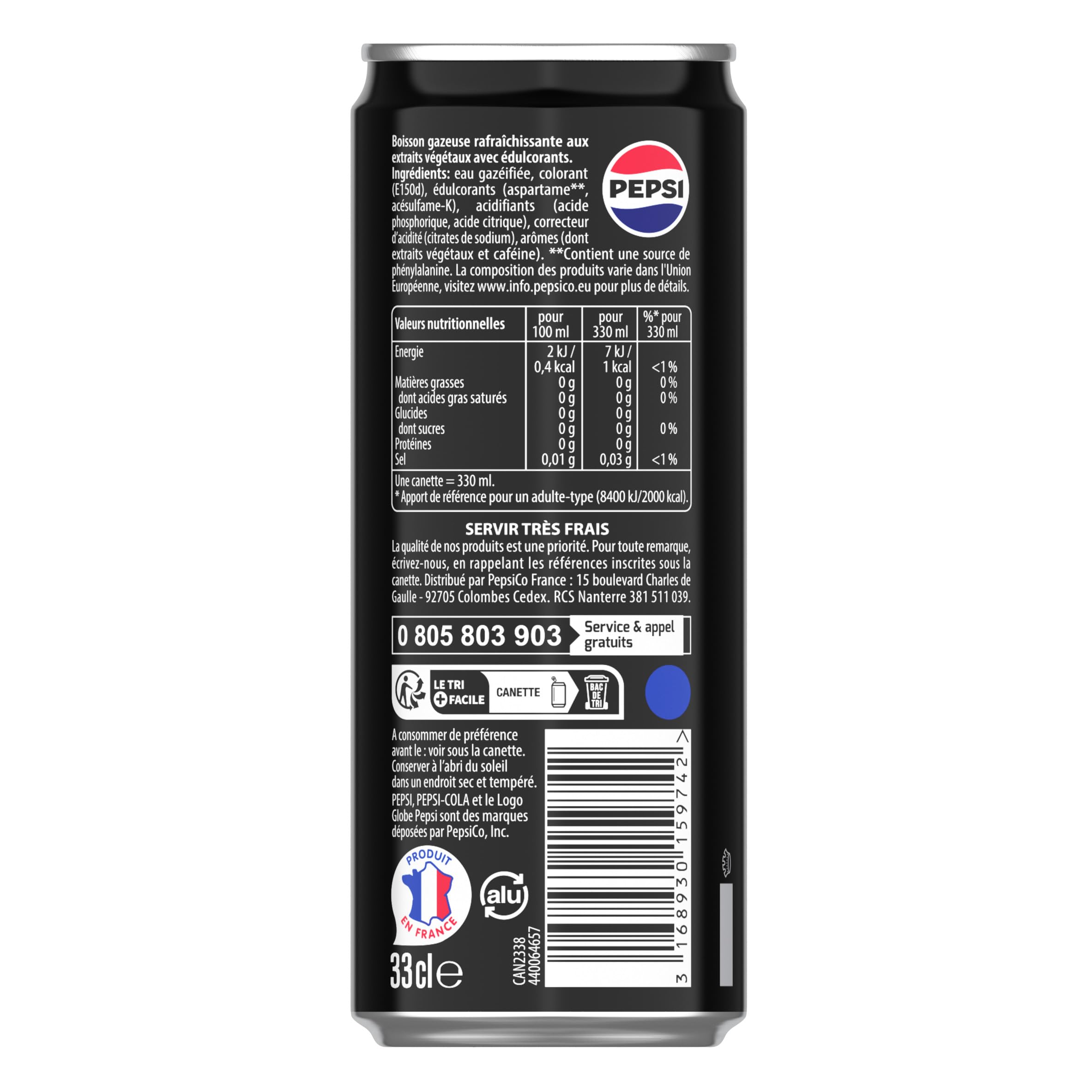 pepsi-z-ro-sucres-soda-cola-sans-sucres-24x33cl-canettes image 2