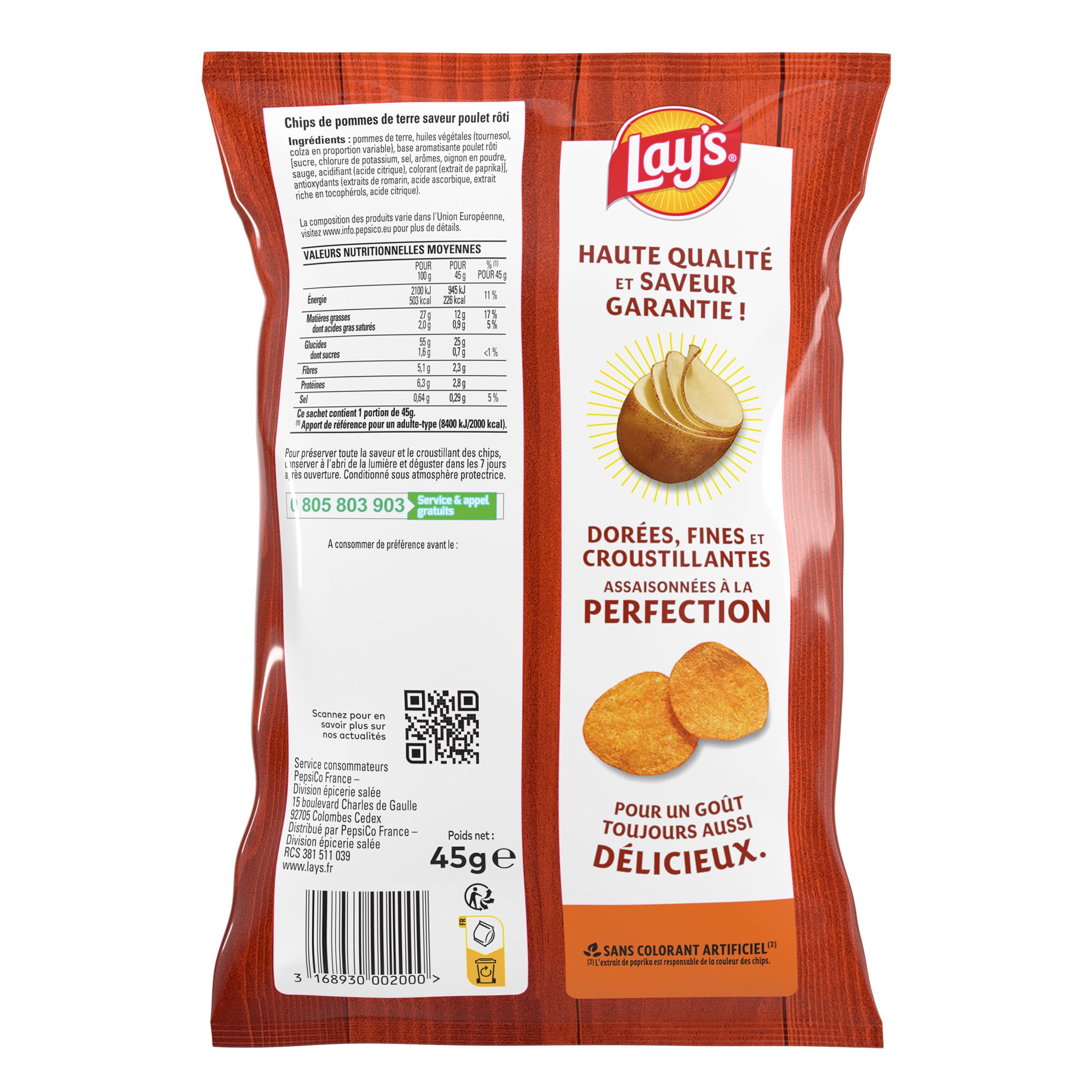 lay-s-poulet-r-ti-chips-pomme-de-terre-20x45g-individuel image 2