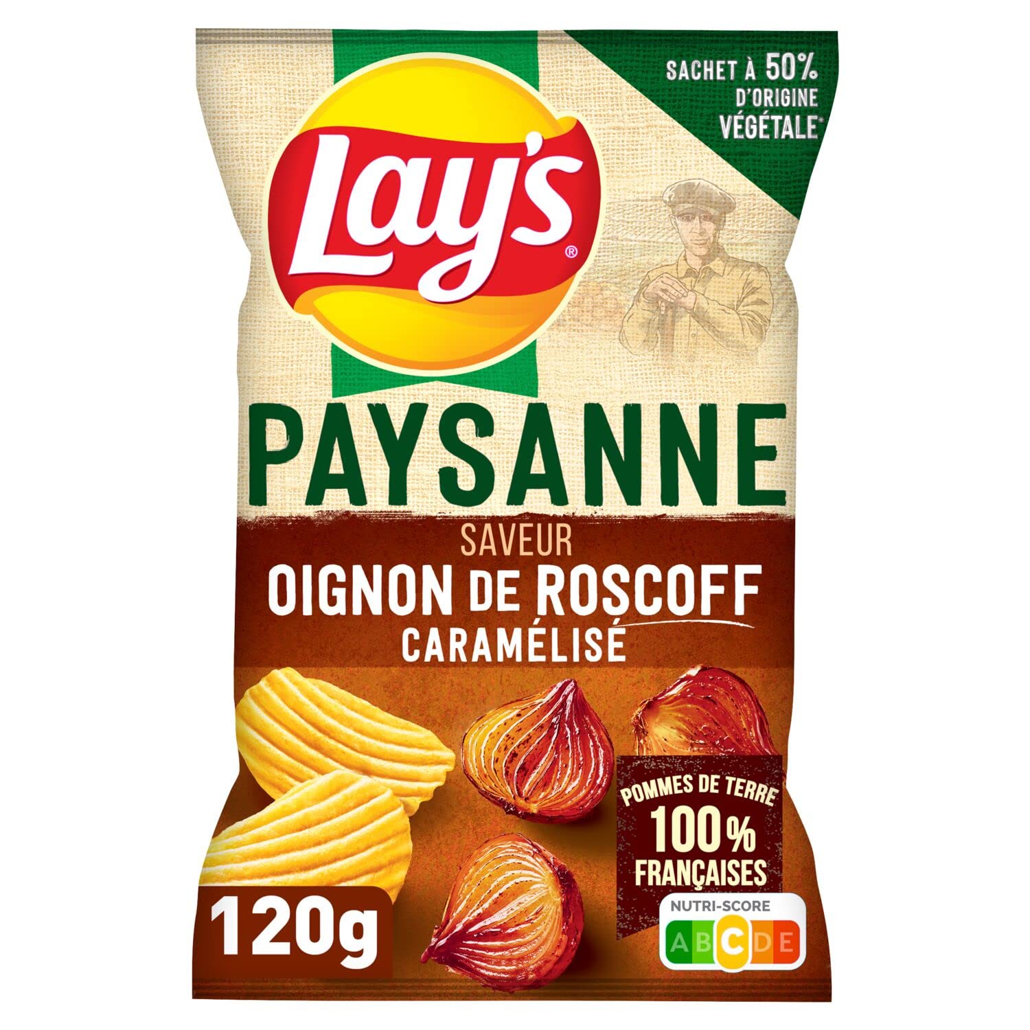 lay-s-paysanne-chips-oignon-roscoff-120-g-ondul-es image 1
