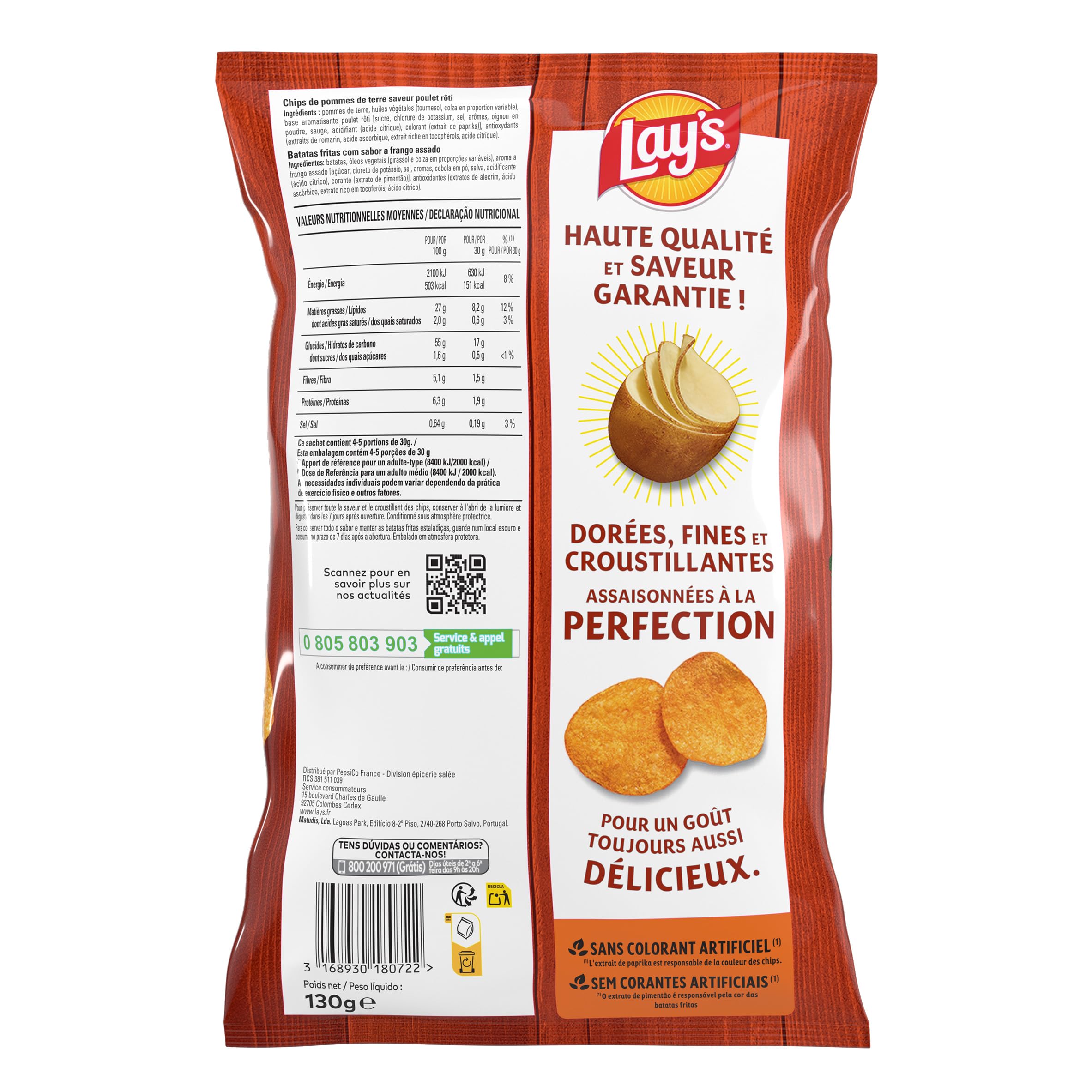 lay-s-classique-chips-poulet-r-ti-130g-lot-de-10 image 2