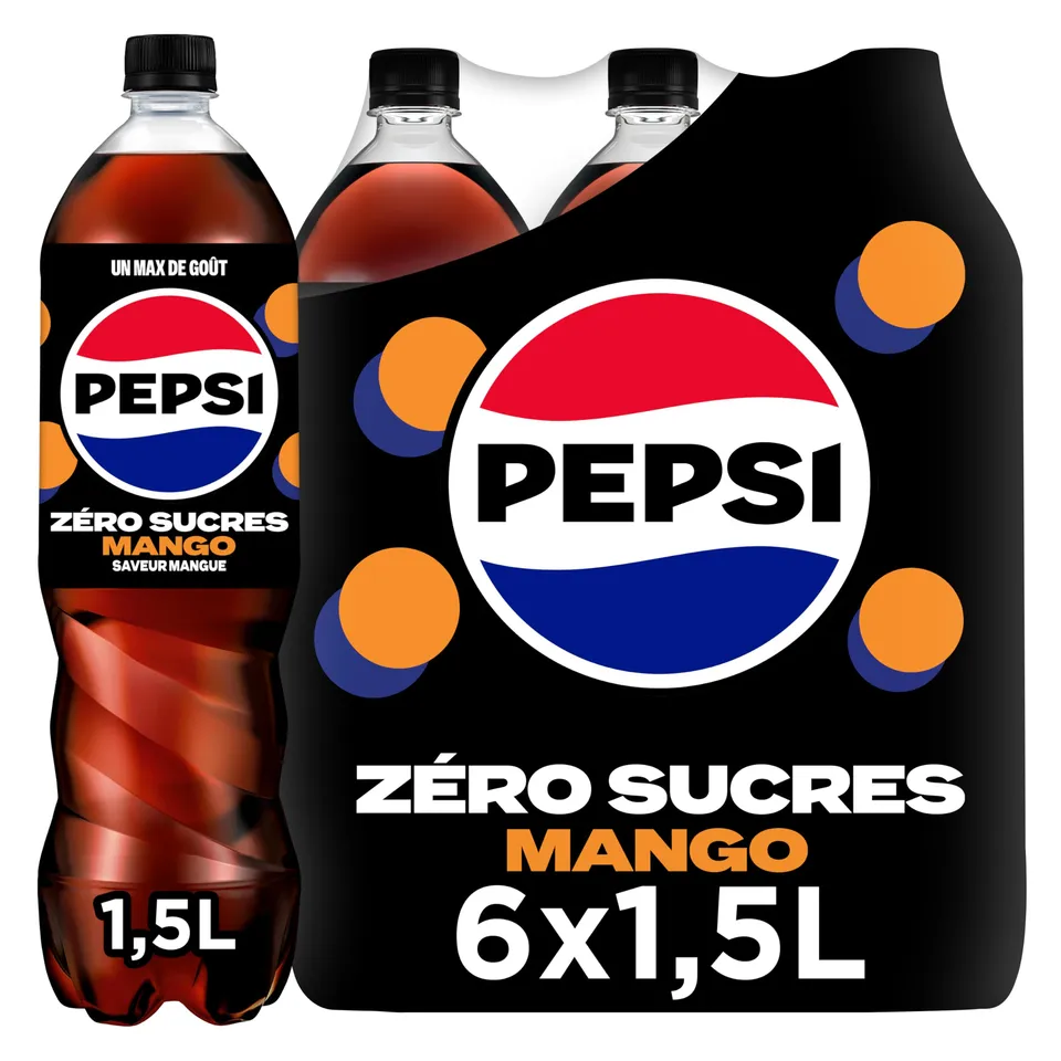 pepsi-z-ro-mango-soda-cola-mangue-1-5l-lot-de-6 image 1