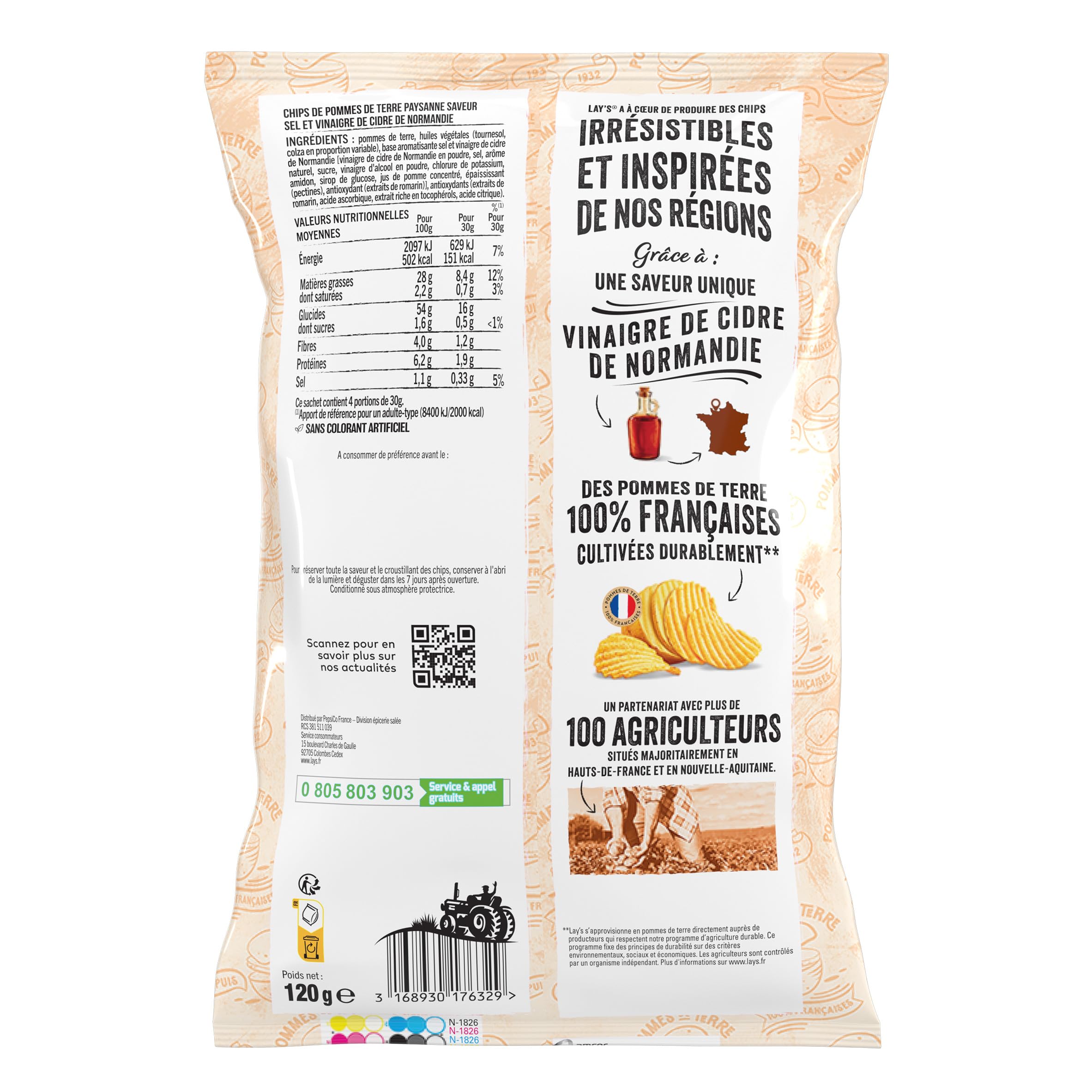 lay-s-recette-paysanne-chips-vinaigre-cidre-normandie-120g image 2