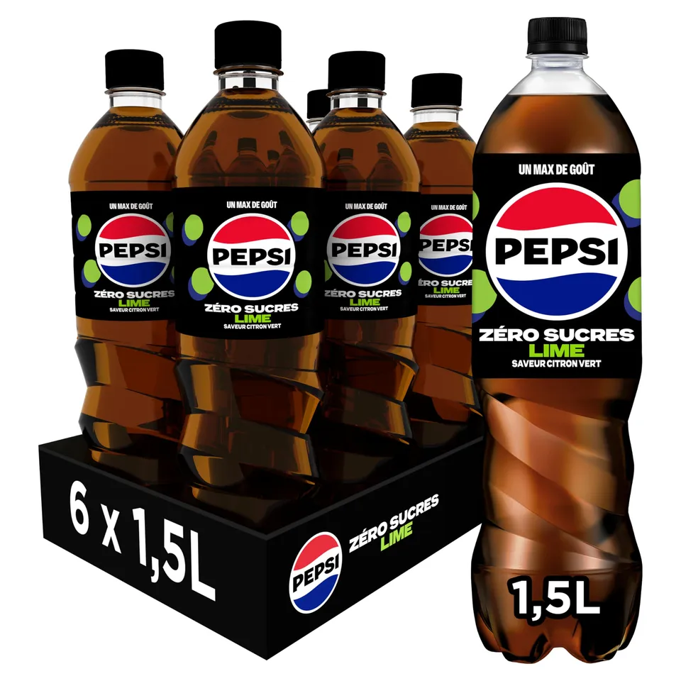 pepsi-z-ro-lime-soda-cola-citron-vert-1-5l-lot-de-6 image 1