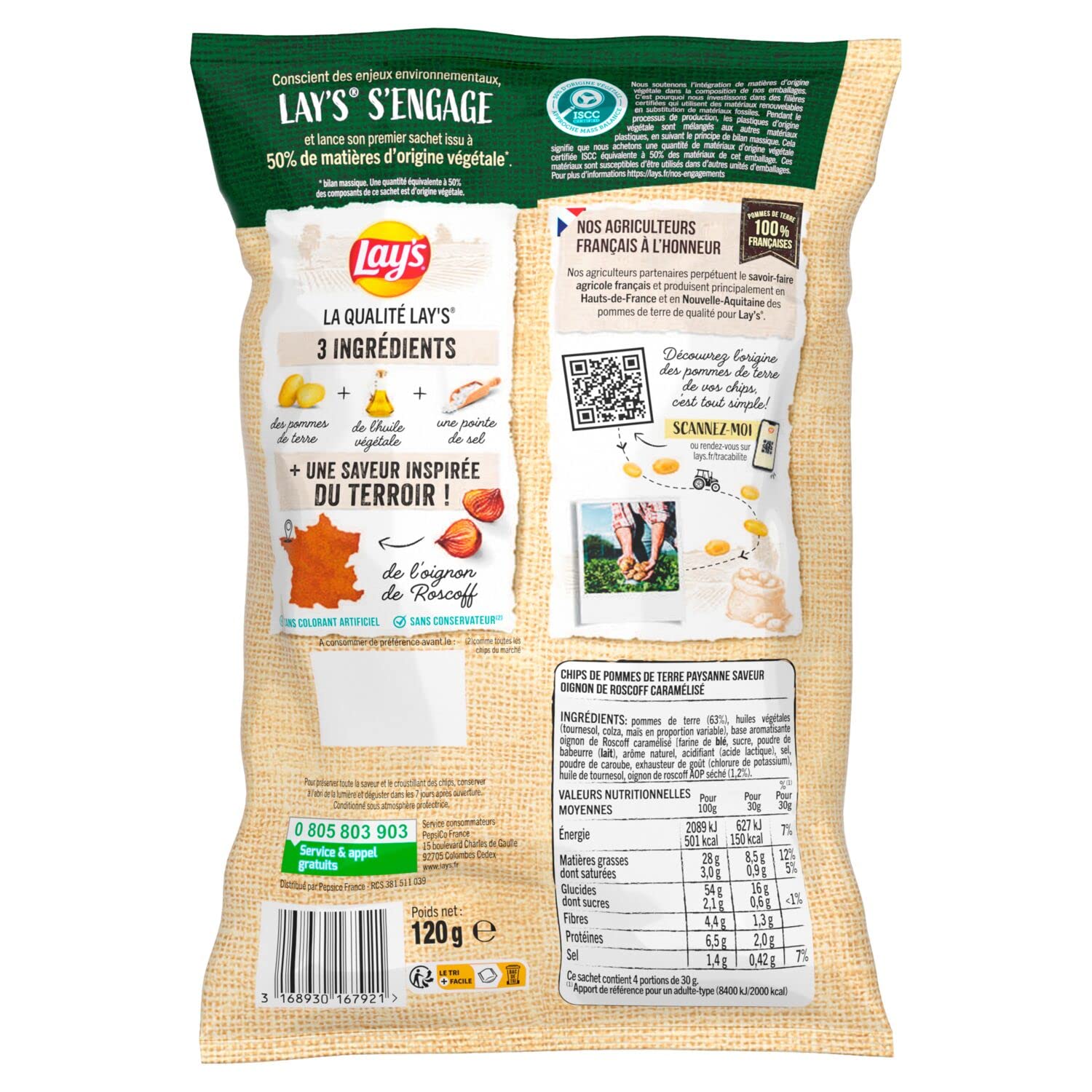 lay-s-paysanne-chips-oignon-roscoff-120-g-ondul-es image 2