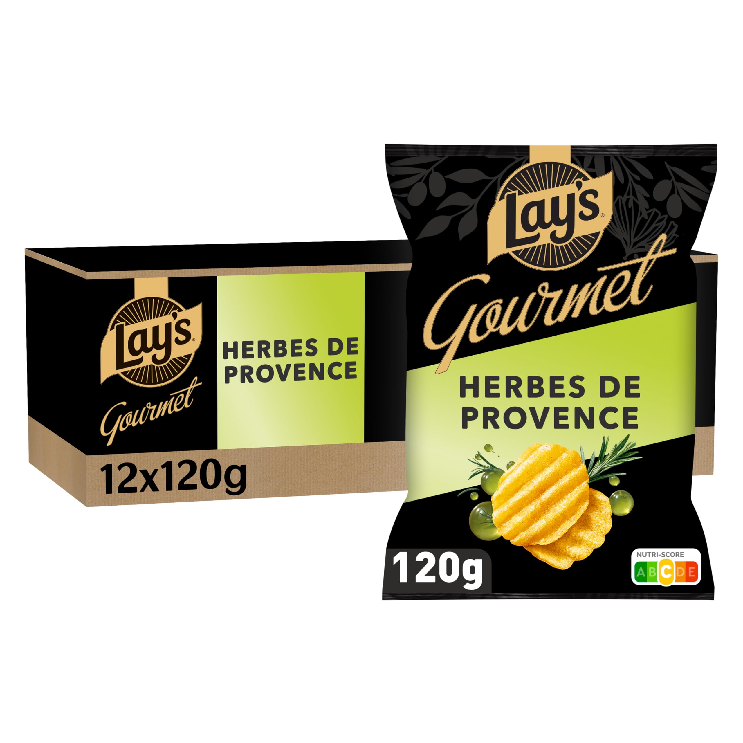 lay-s-gourmet-herbes-de-provence-chips-ondul-es-120g-lot-12 image 1
