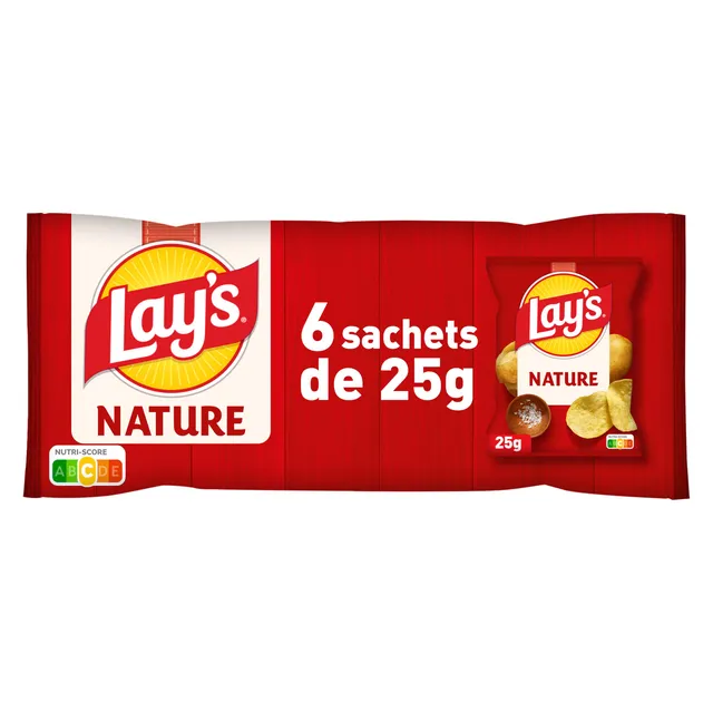 lay-s-individuel-chips-nature-6x25g-sel-de-mer image 1
