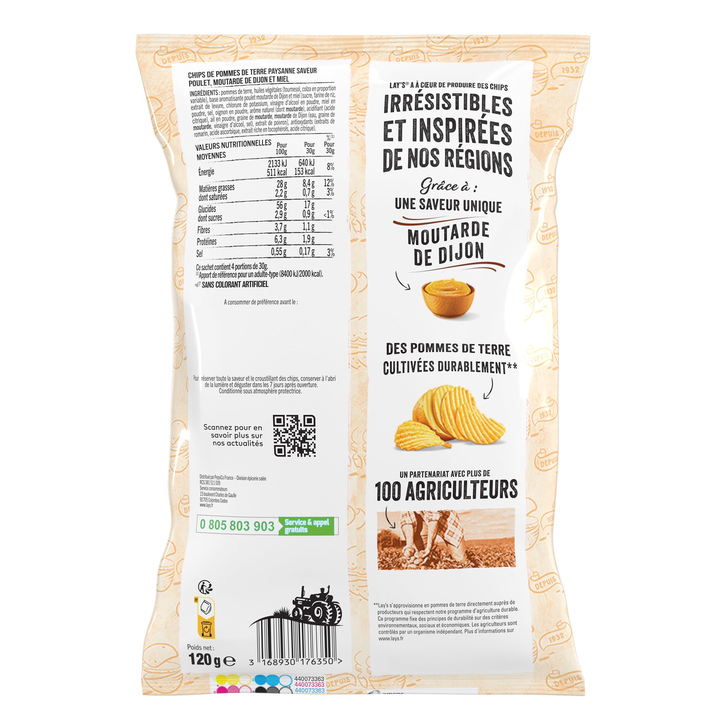 lay-s-paysanne-chips-poulet-moutarde-miel-120-g image 2