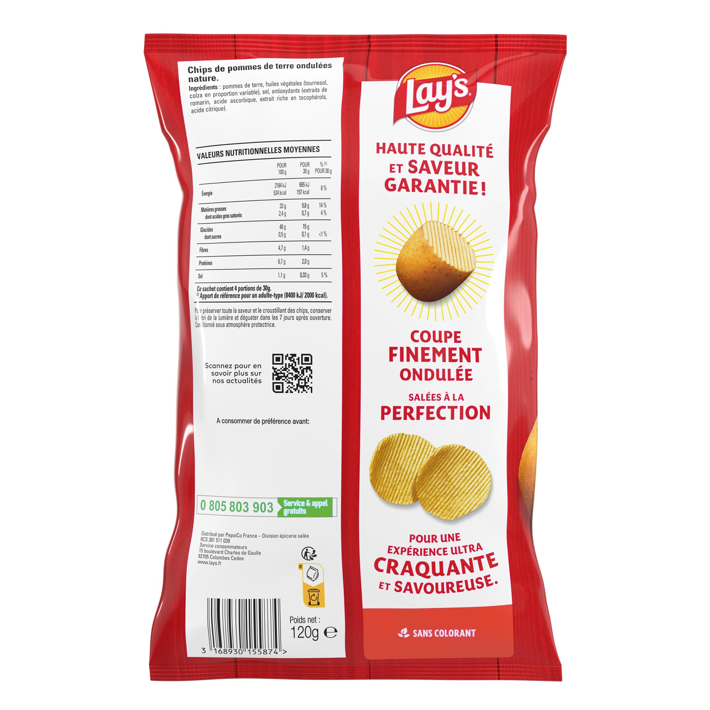 lay-s-max-chips-craquantes-nature-120g-paisses image 2