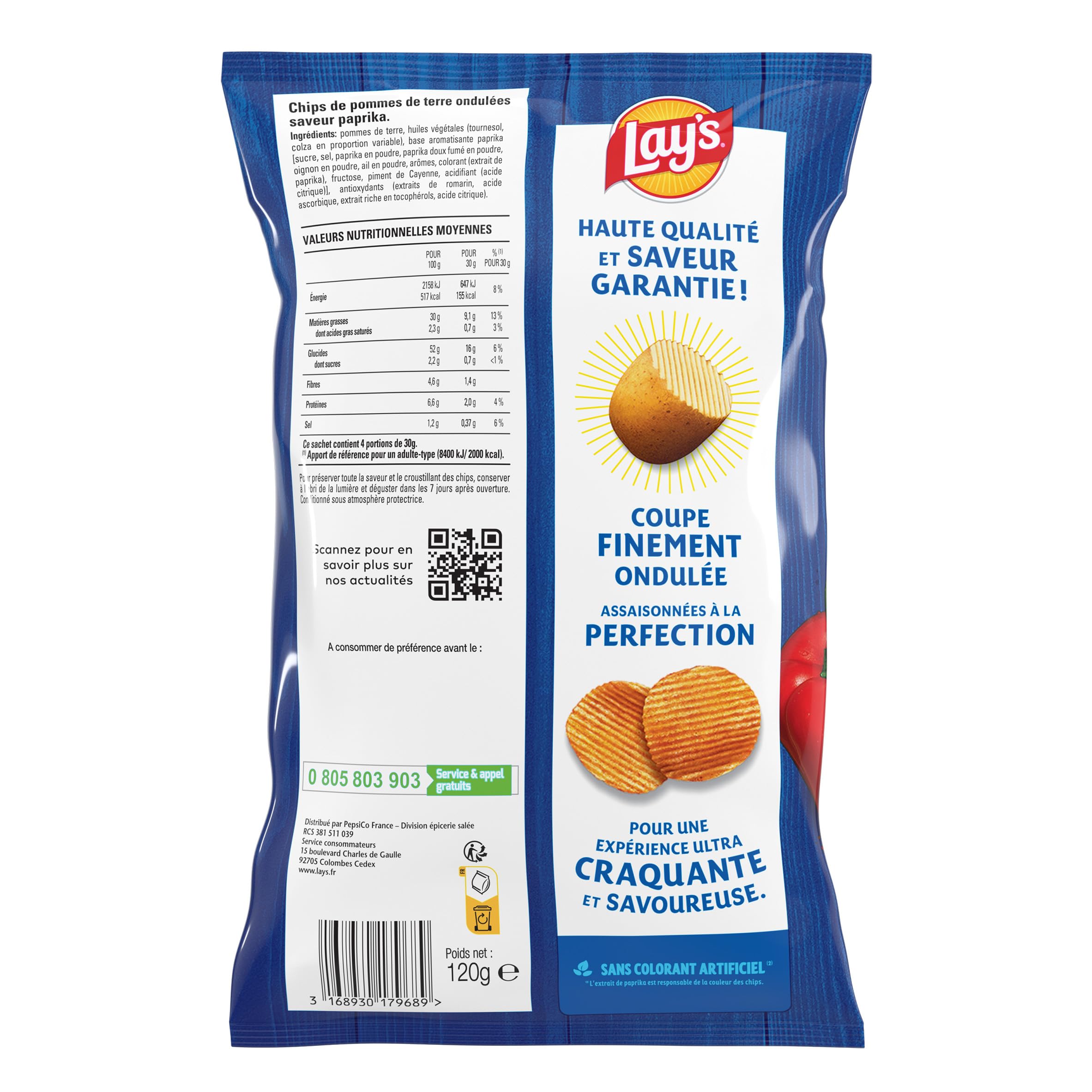 lay-s-ondul-es-chips-paprika-120g-paquet-croustillant image 2