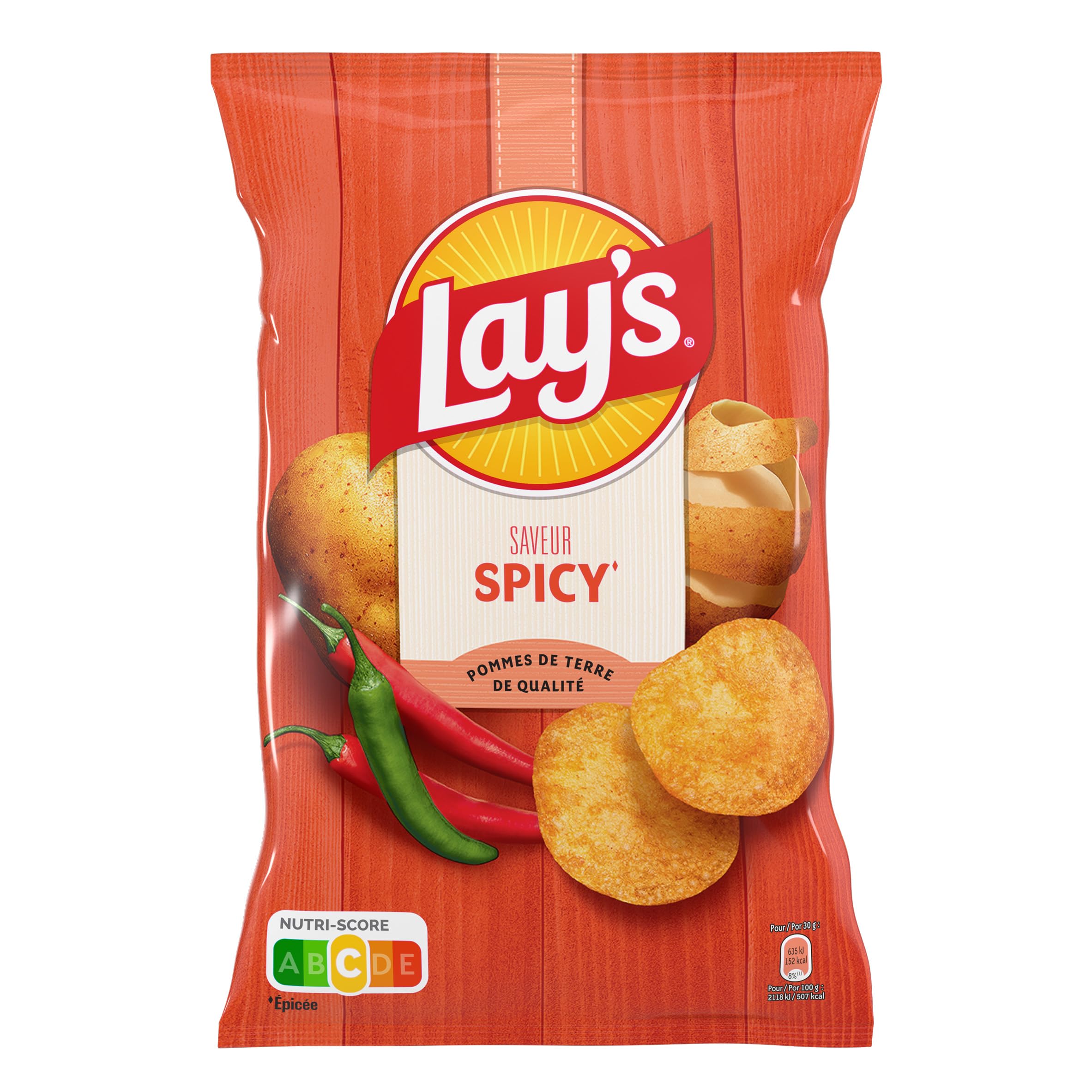 lay-s-classique-chips-spicy-130g-sachet-intense image 3