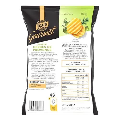 lay-s-gourmet-herbes-de-provence-chips-ondul-es-120g-lot-12 image 5