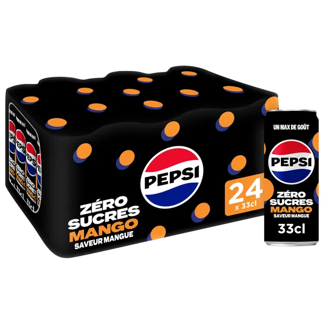 pepsi-z-ro-mango-soda-cola-mangue-33cl-lot-de-24 image 1