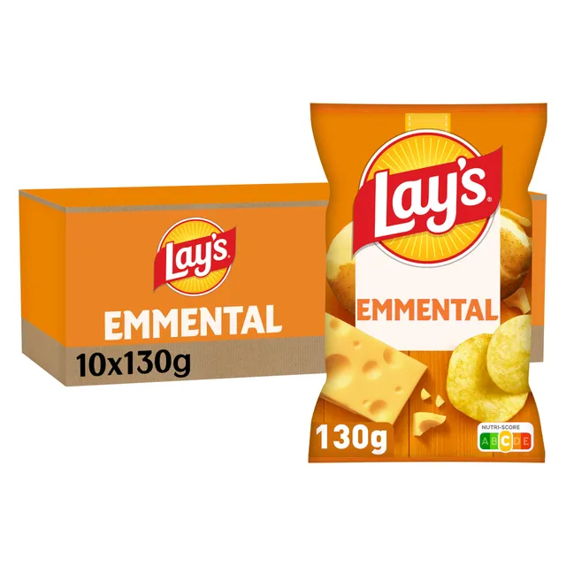 lay-s-classique-chips-saveur-emmental-130g-lot-de-10 image 1