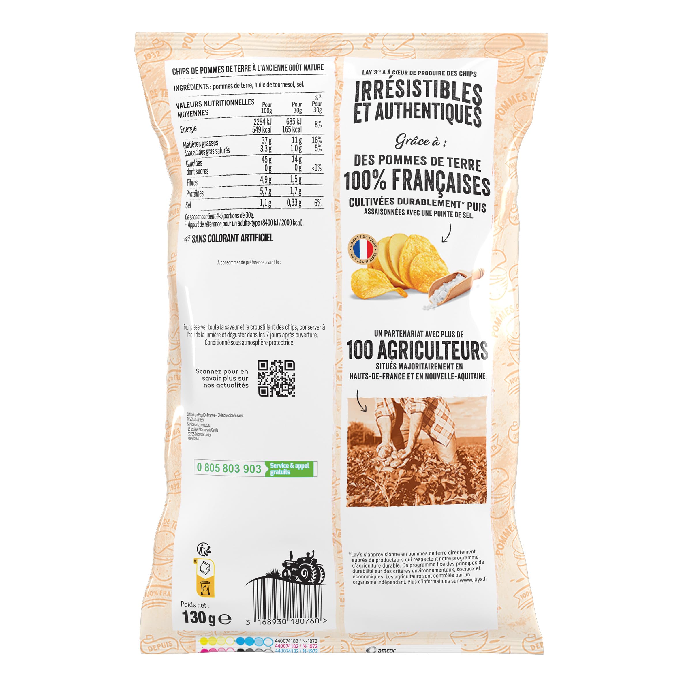lay-s-recette-l-ancienne-chips-nature-10x130g-paisses image 2