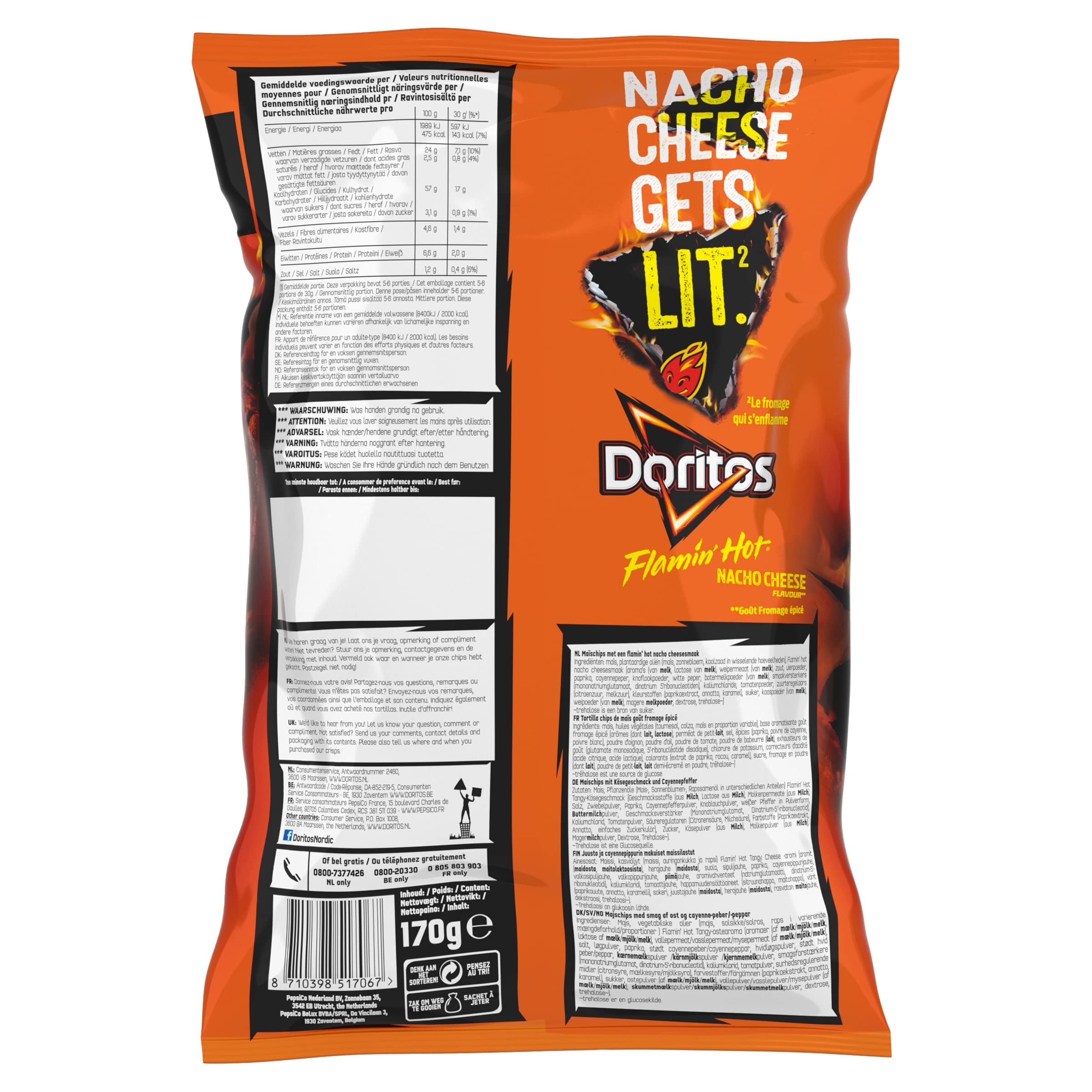 doritos-flamin-hot-tortilla-nacho-cheese-170g image 4